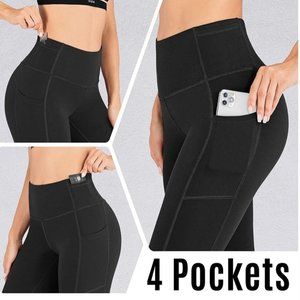 iuga Black High Waist Workout Leggings, Size XXL